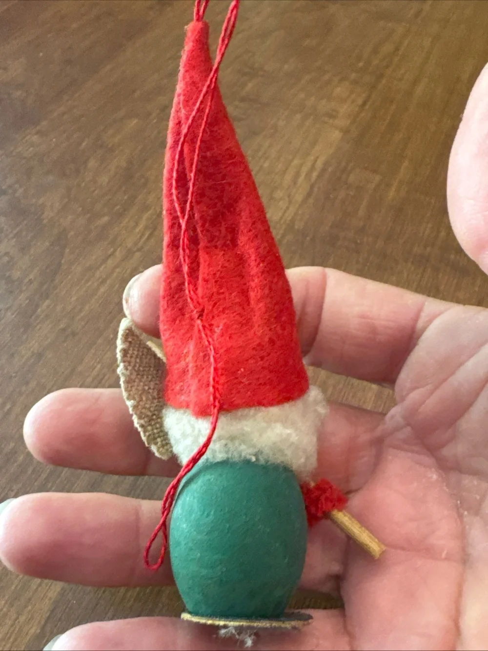 Holiness Denmark handcrafted gnome Christmas ornament vintage